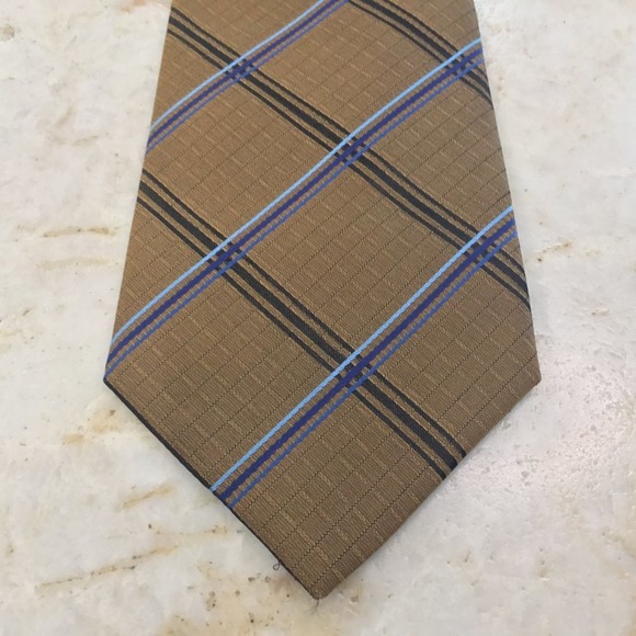RINALDO GOLD CROSS-STRIPE TIE - Picture 1 of 9